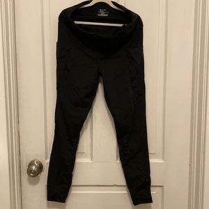 Member’s Mark Black High Rise Ankle Leggings, side pockets, size large